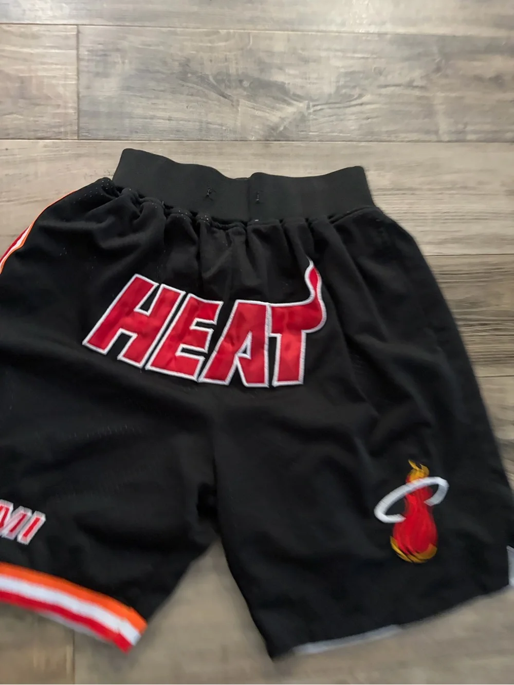 Just Don NBA Miami Heat 1996-97 Stitched Black Basketball Shorts